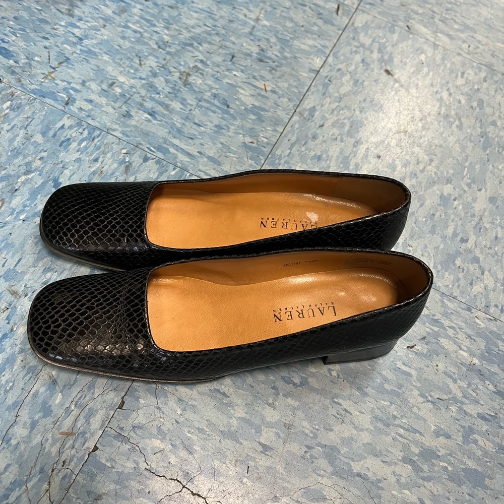 Vintage Ralph Lauren Square Toe Flats